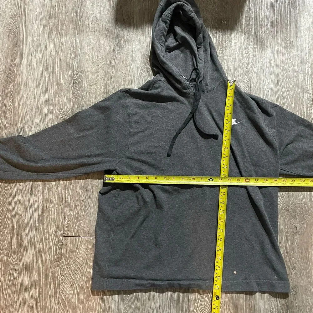 Nike Mens Sportswear Club Fleece Hoodie Charcoal Grey M Bleach Stain